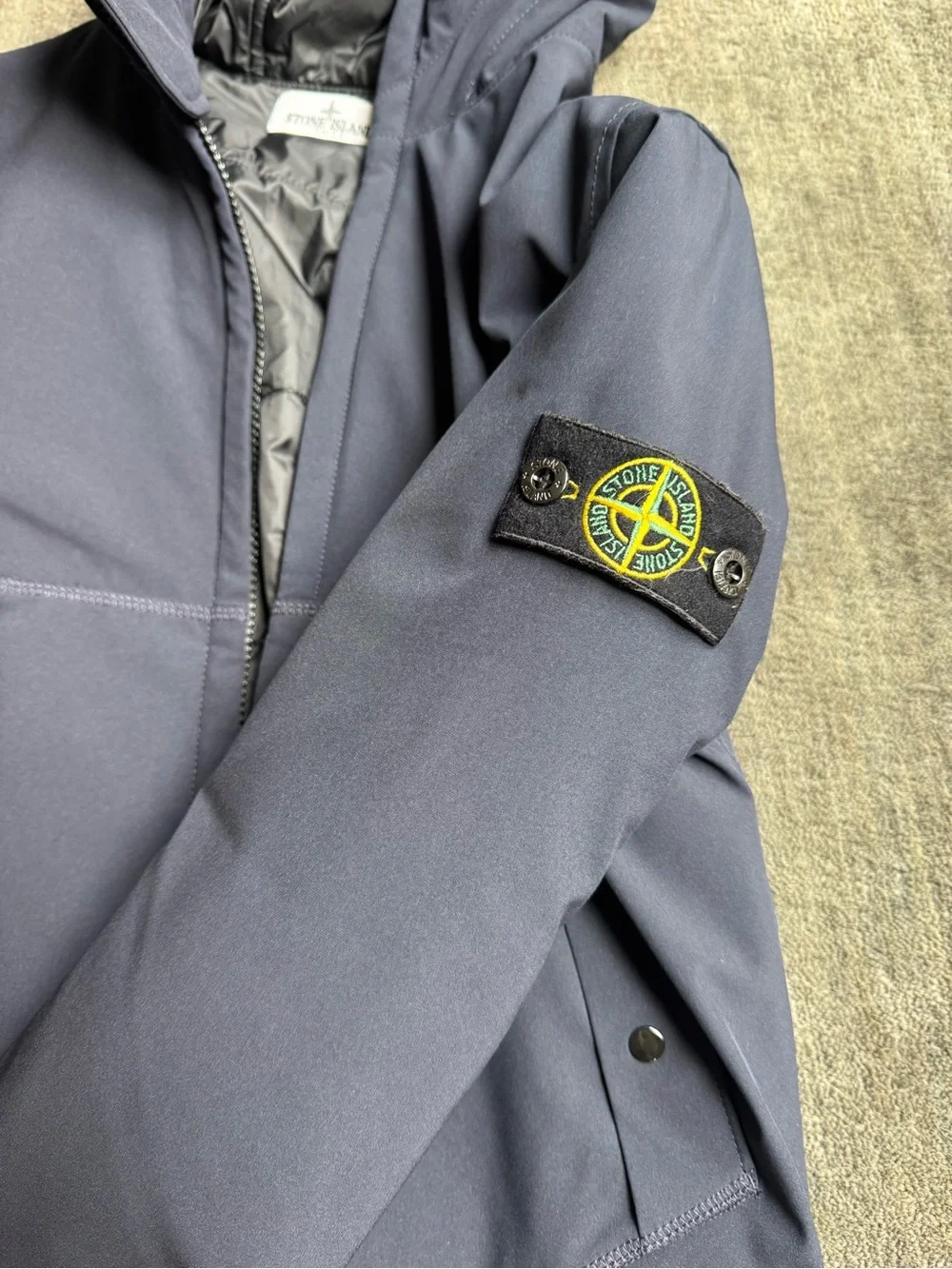 Unisex Stone Island Men's Navy Hooded Softshell Jacket